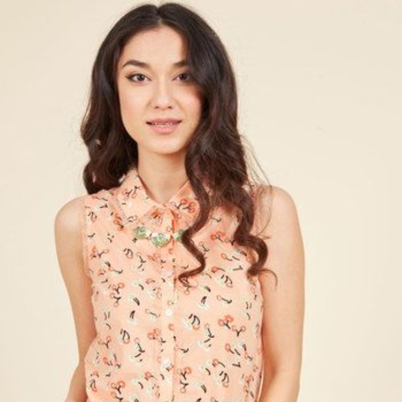 Modcloth Tops - Modcloth | Keep Up the Kindness blouse in peach